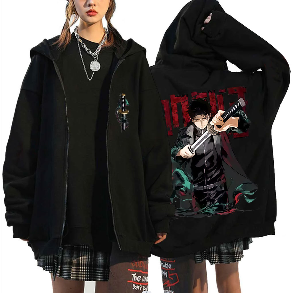 Anime Merch Hoodie - アニメカグラバチちひろ洛下商品ジッパーパーカー男性女性マンガフリース綿ジップアップジャケットコスプレ特大ストリートウェア