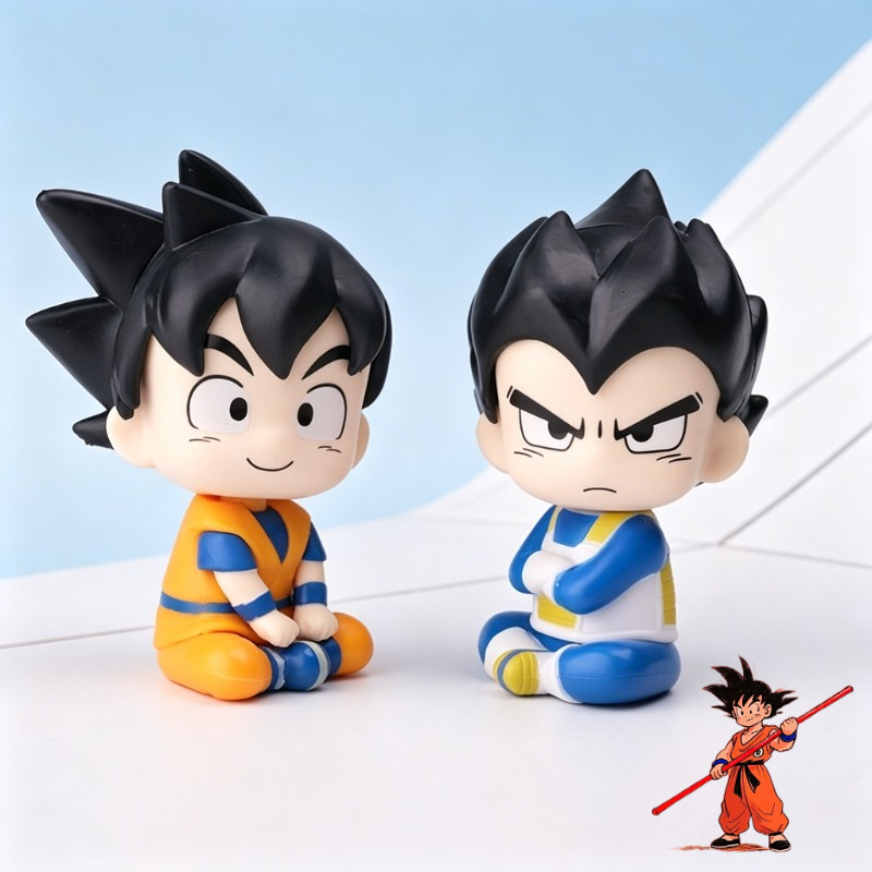 Anime Merchandise Figures - ドラゴンボールちび孫悟空ベジータ漫画かわいい座り姿フィギュアモデル2Dキャラクターおもちゃ車飾りアニメグッズ卸売
