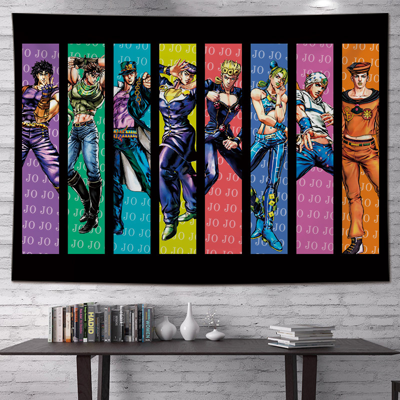 Wall Scroll Tapestry - 新しいアニメジョタロタペストリー壁掛け背景装飾寮寝室リビングルーム用