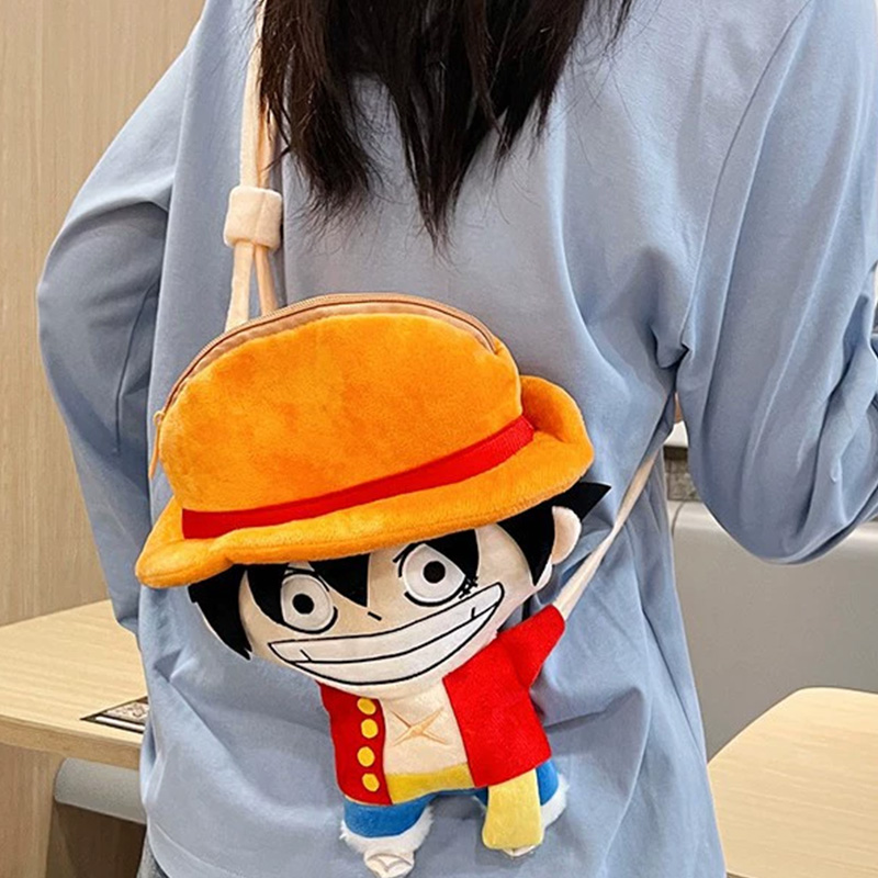 Anime One Piece Merchandise - 新しいワンピースぬいぐるみショルダーバッグ創造性ロングアームぬいぐるみクロスボディバッグポータブル大容量ジッパー収納バッグ友人ギフト