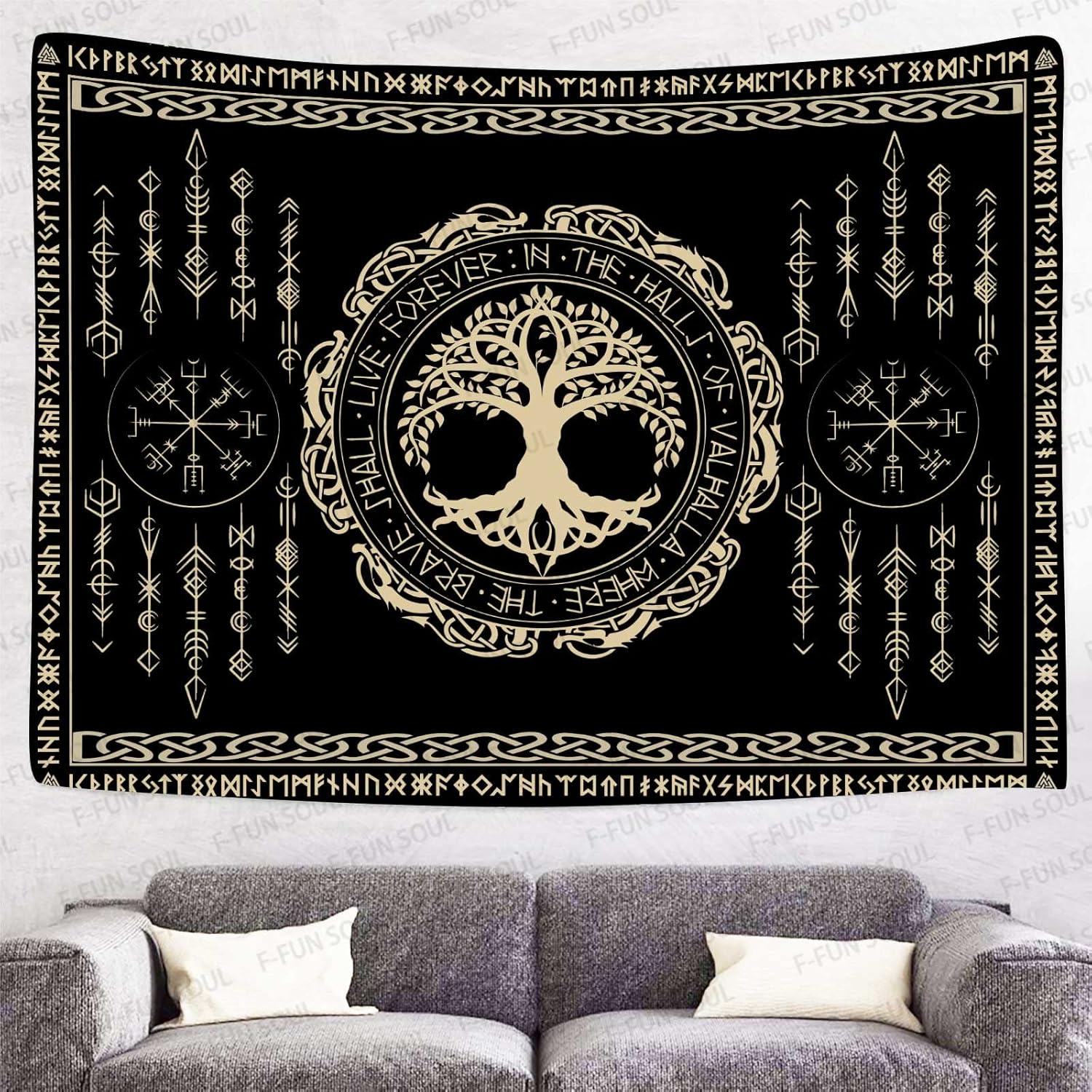 北欧神話タペストリー インディー・ボヘミアン風ウォールハンギ - Wall Scroll Tapestry のレビューと価格