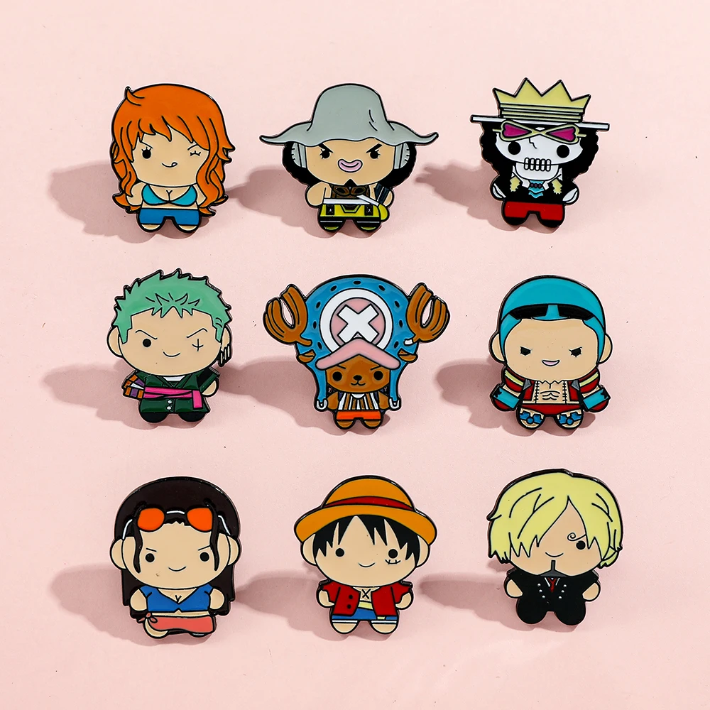 9 個クリエイティブ漫画ブローチアニメワンピースエナメルピン - Anime One Piece Merchandise のレビューと価格