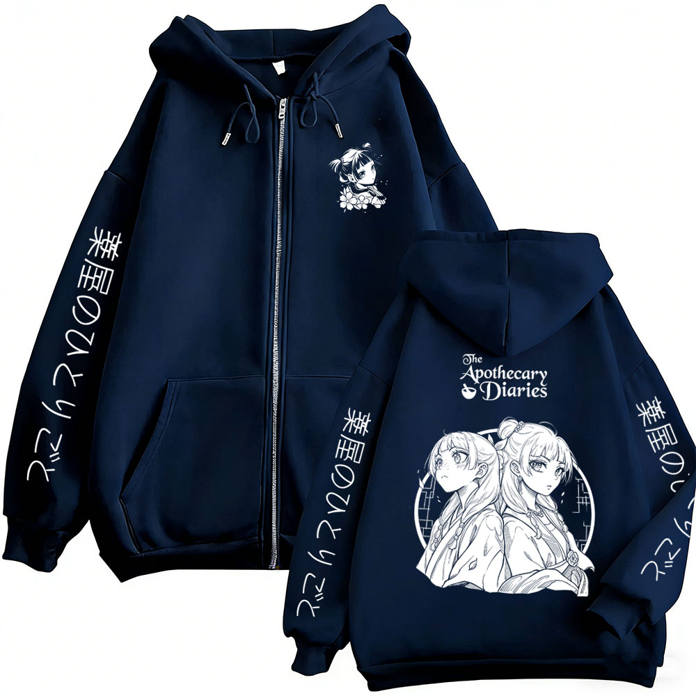 アニメ「薬剤師日記」グッズ ジップアップパーカー かわいいマ - Anime Merch Hoodie のレビューと価格
