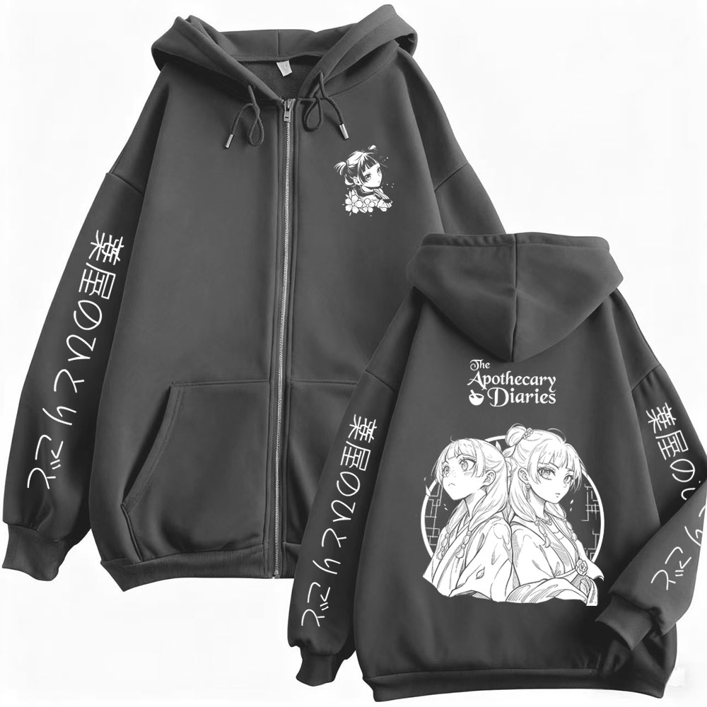 アニメ「薬剤師日記」グッズ ジップアップパーカー かわいいマ - Anime Merch Hoodie のレビューと価格