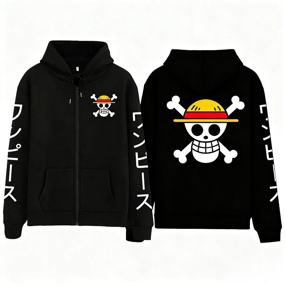 新しい特大ワンピースルフィアニメジッパーフード付きスウェット - Anime Merchandise Store Japan のレビューと価格