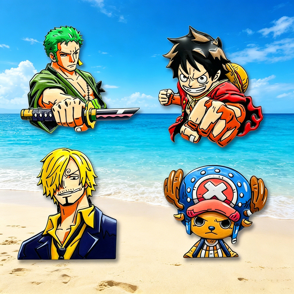 4 個ワンピース漫画キャラクターブローチセット Q バージョ - Anime One Piece Merchandise のレビューと価格