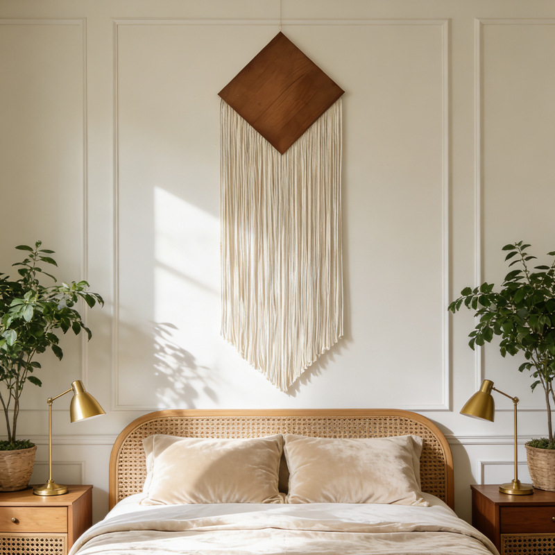 ボヘミアンコットンロープ織りタペストリー、トレーリングフリン - Wall Scroll Tapestry のレビューと価格
