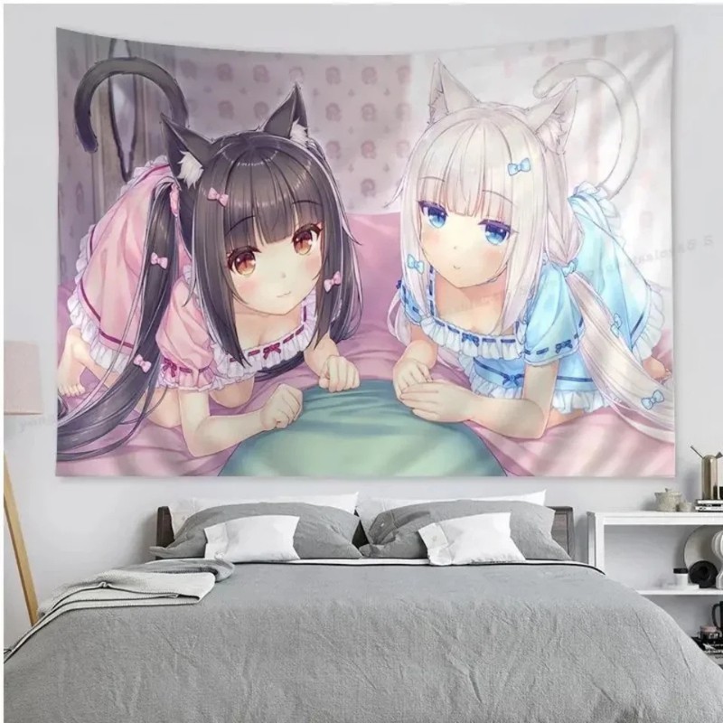 VIKAMA 猫娘アニメタペストリー甘いロリータスタイル壁掛 - Wall Scroll Tapestry のレビューと価格