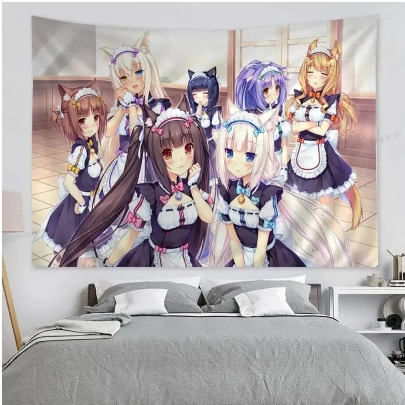 VIKAMA 猫娘アニメタペストリー甘いロリータスタイル壁掛 - Wall Scroll Tapestry のレビューと価格
