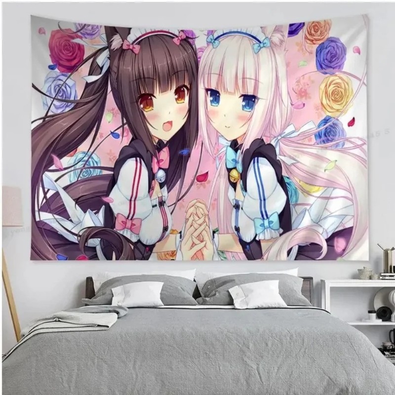 VIKAMA 猫娘アニメタペストリー甘いロリータスタイル壁掛 - Wall Scroll Tapestry のレビューと価格