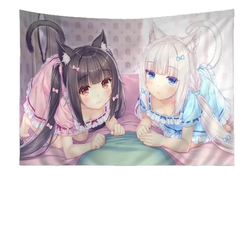 VIKAMA 猫娘アニメタペストリー甘いロリータスタイル壁掛 - Wall Scroll Tapestry のレビューと価格